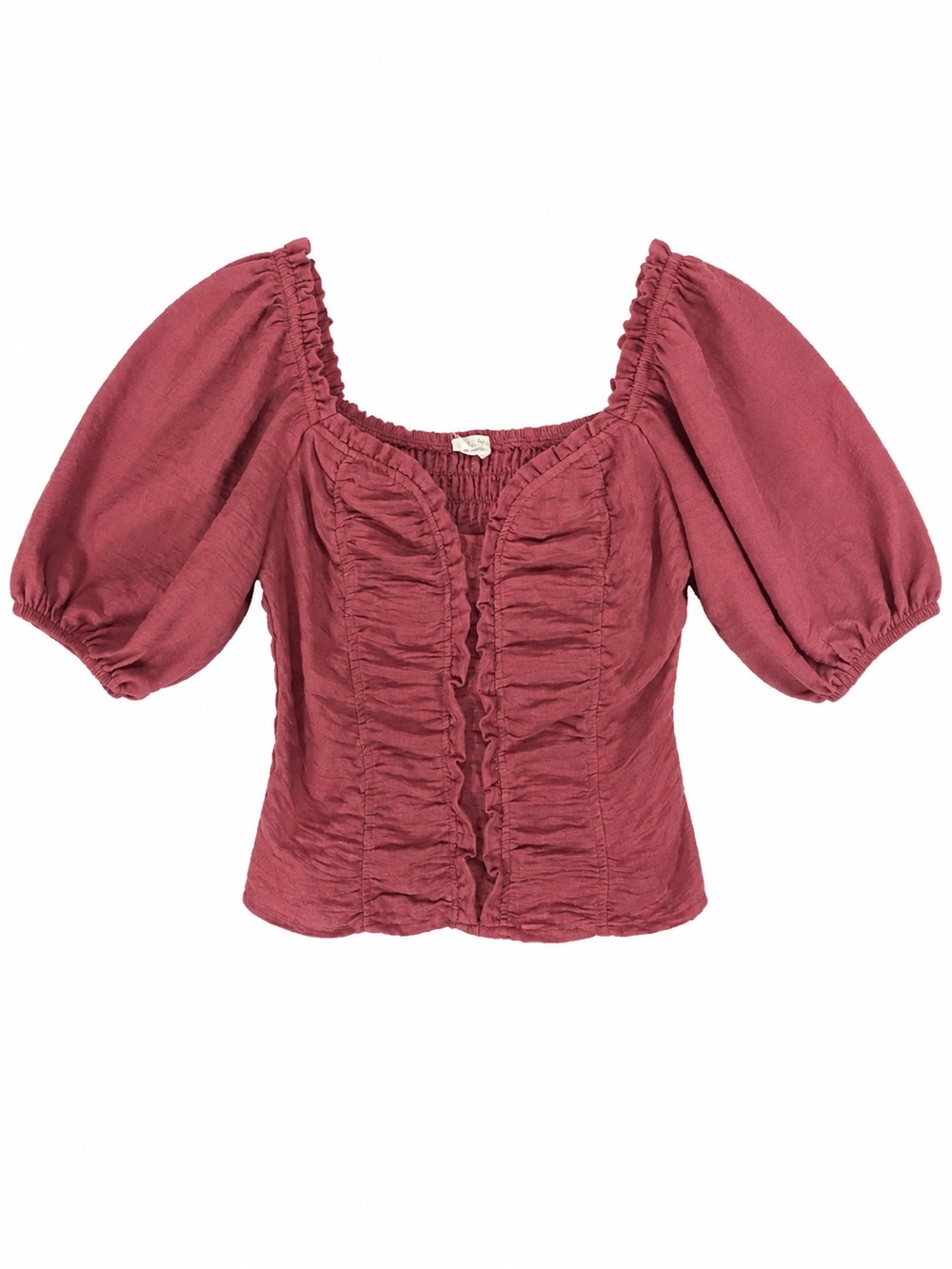 Sienna Sky Ruffled Square-Neck Top — Mauve